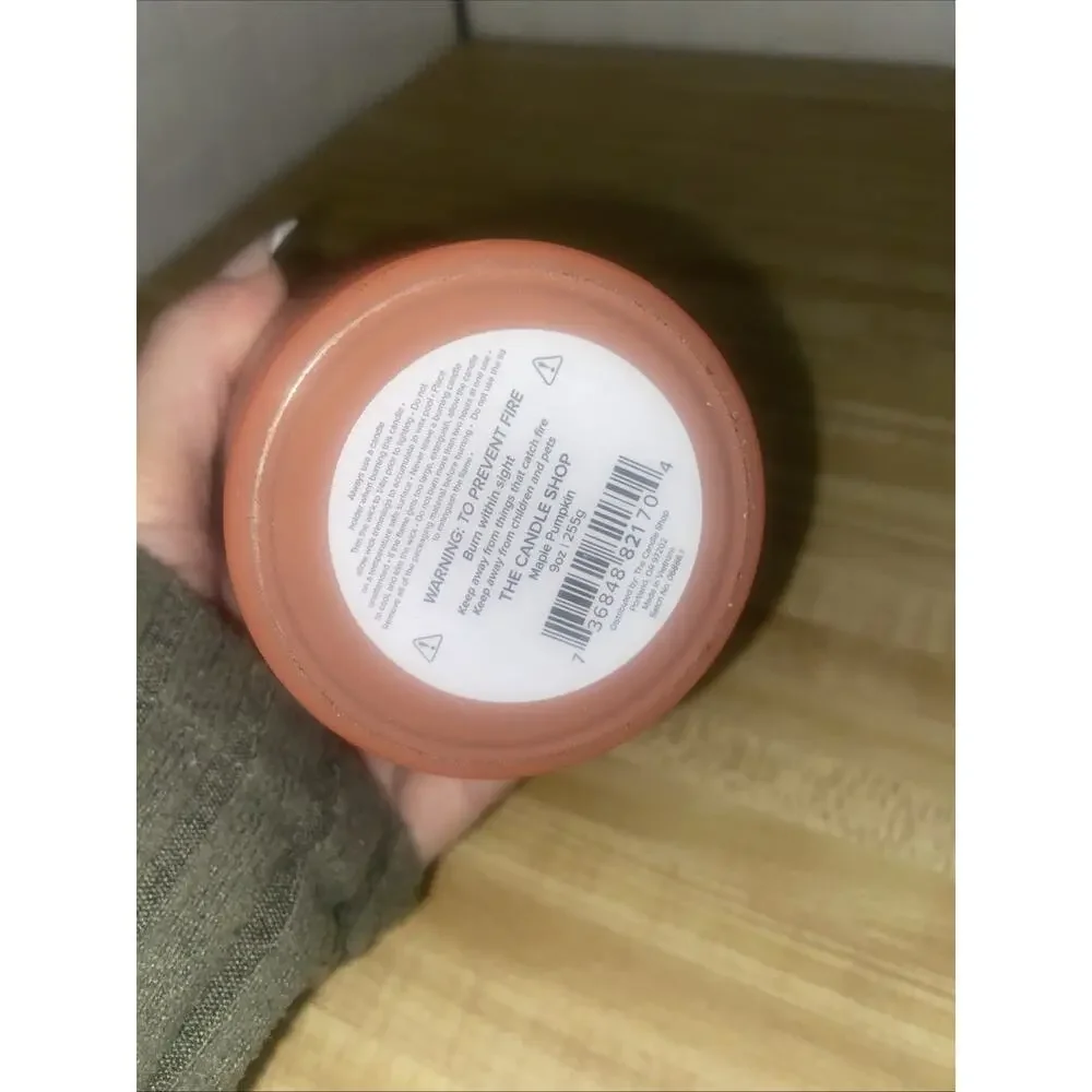 The Candle Shop MAPLE PUMPKIN Single Wick Glass Jar Candle 9 Oz New Unused